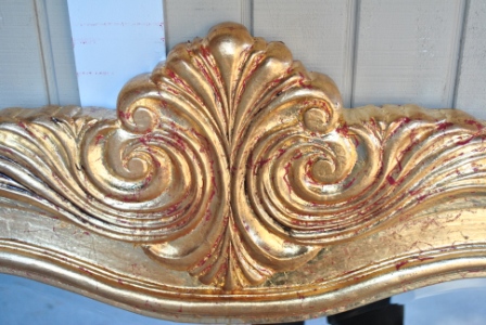 gold leaf on wood mirror