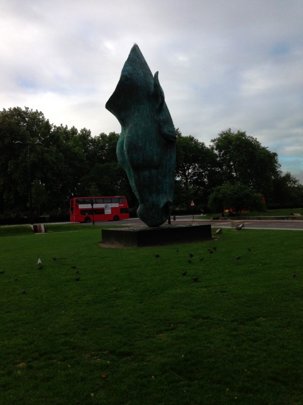 Horse head sculpture at Hyde Park 