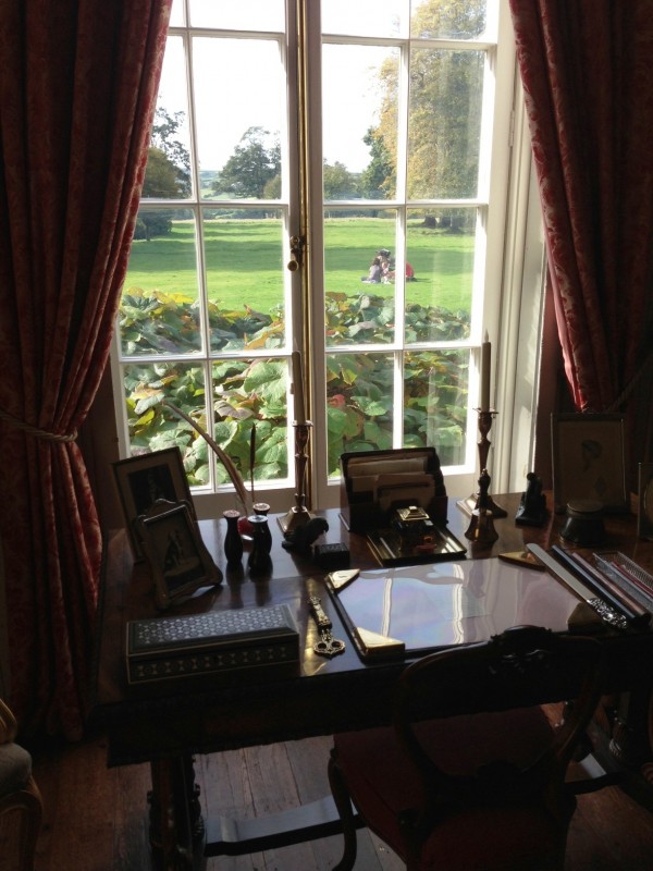 a desk with a view...with Ms. Chichester's personal stationery and other items intact
