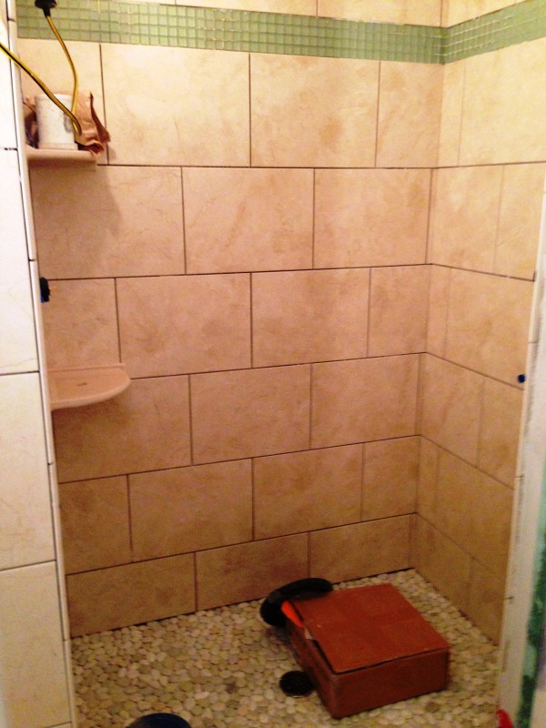 glass tile and pebble tile