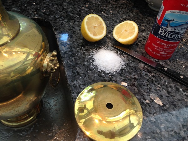 Brass Cleaning with lemon and salt