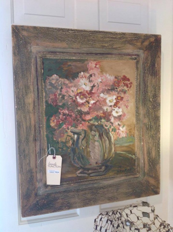 the french girl loves her art including this soft floral oil painting