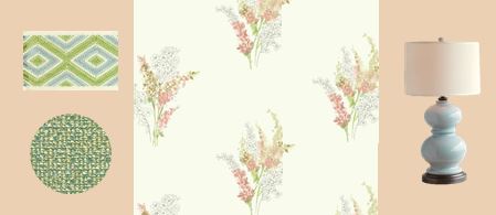 coral floral wallpaper raleigh interior design girl's bedroom