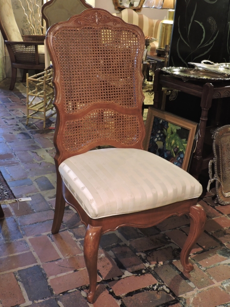 French Style Upholstered Cane Back Chair - Form & Function