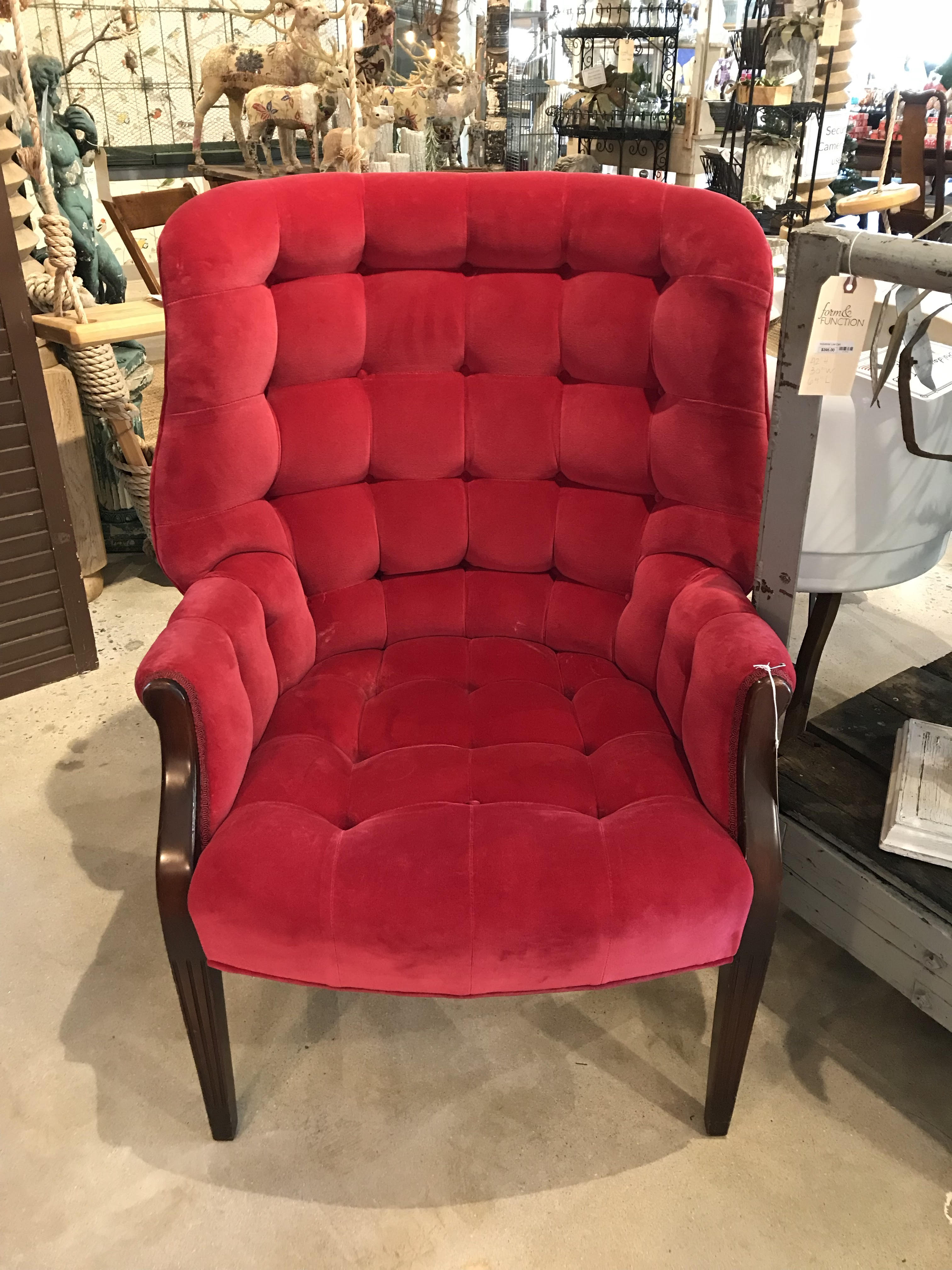Red Tufted Chair Form Function Red Tufted Chair