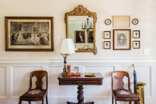 Foyer Styling Antique Furniture and Artwork