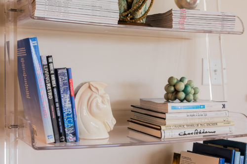 Wisteria Acrylic Leaning Bookshelf Styling