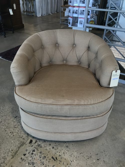 Tufted Tan Swivel Chair - Form & Function