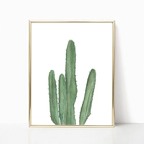 watercolor cactus art wall decor