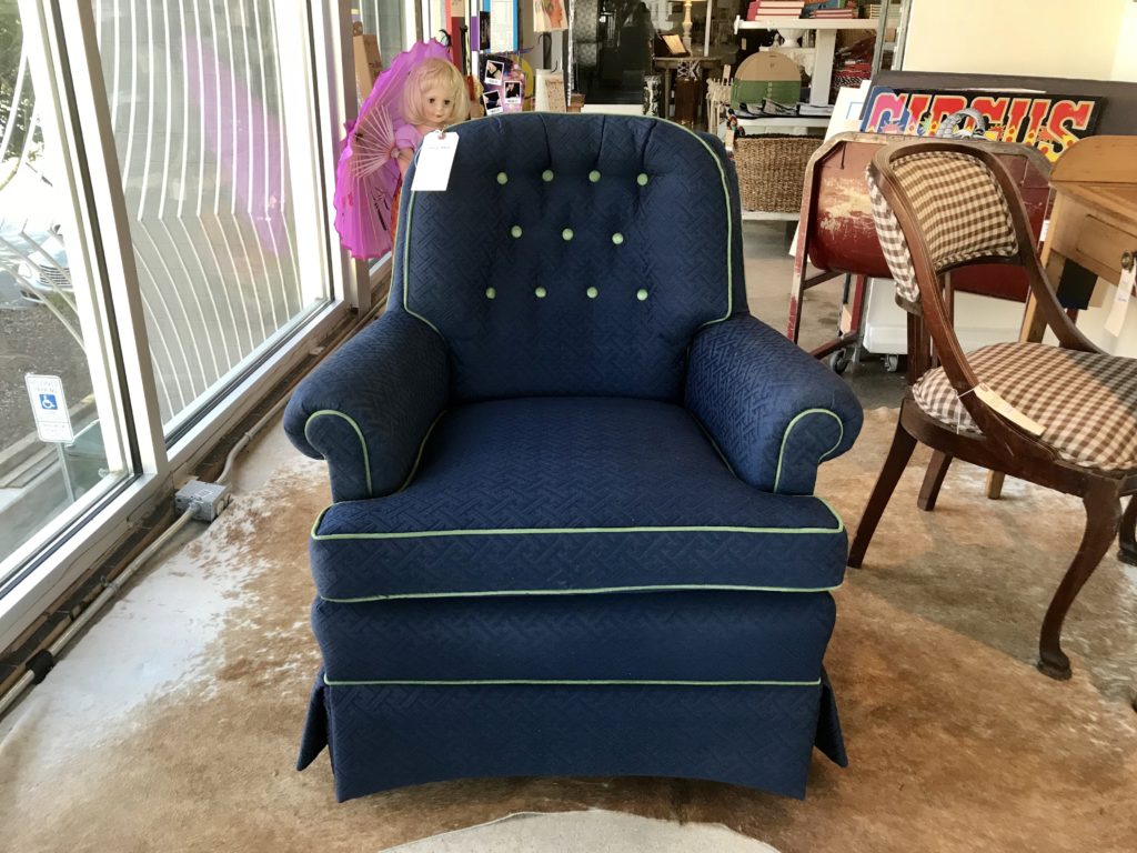 Navy Upholstered Chair - Form & Function