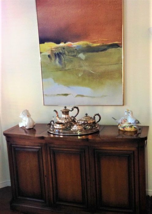 1940s traditional sideboard modern abstract art