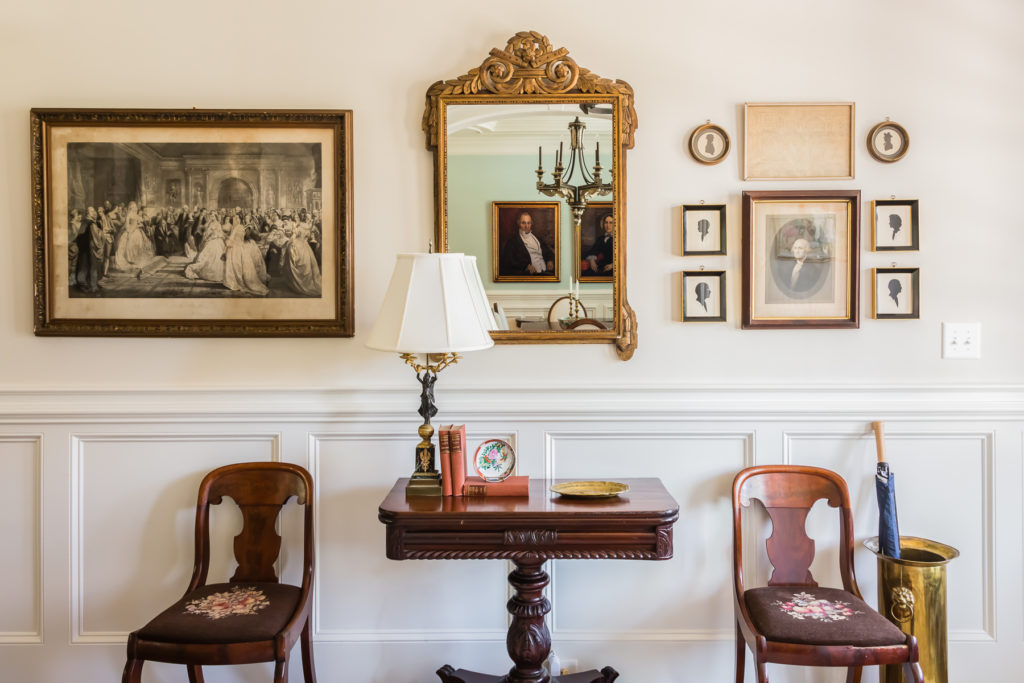 antique art lithographs foyer entrance