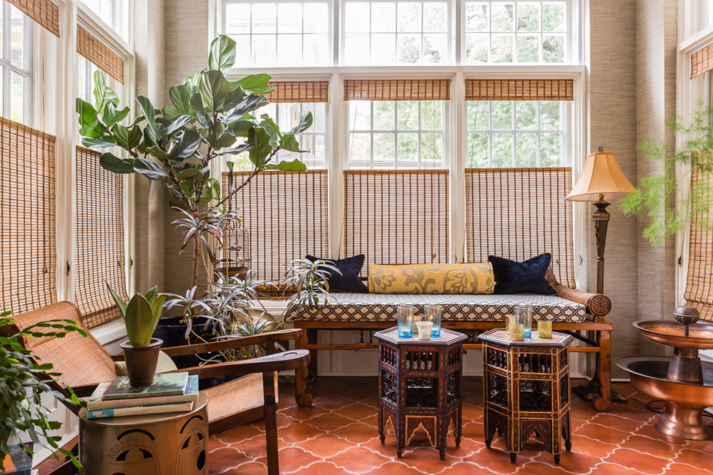 spanish interior design sunroom terracotta tile floors