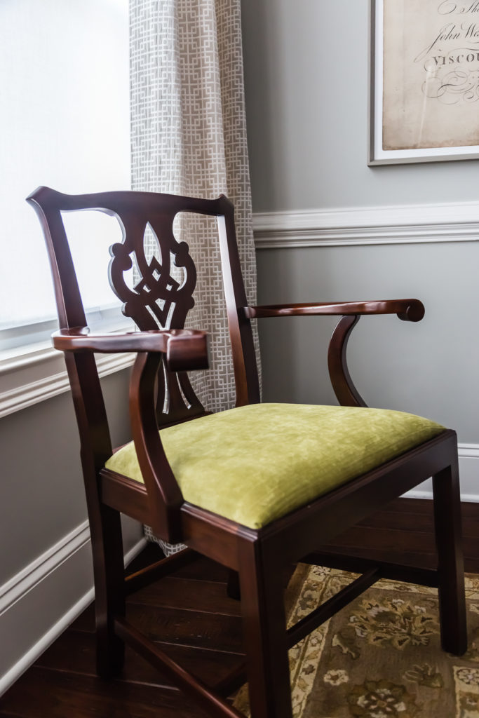dining room chartreuse fabric traditional chippendale chair