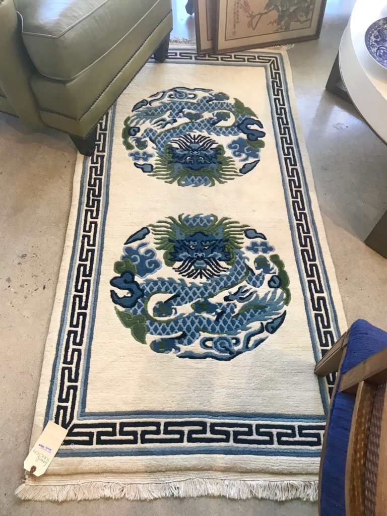Blue and White Dragon Rug Form & Function Asheville NC