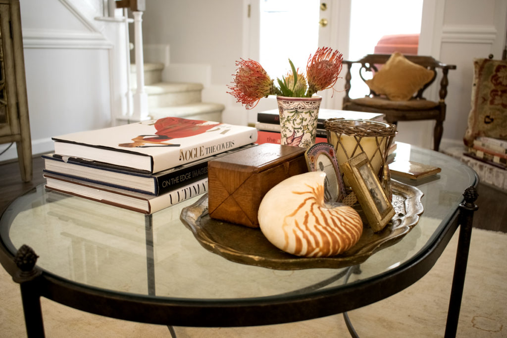 glass coffee table styling