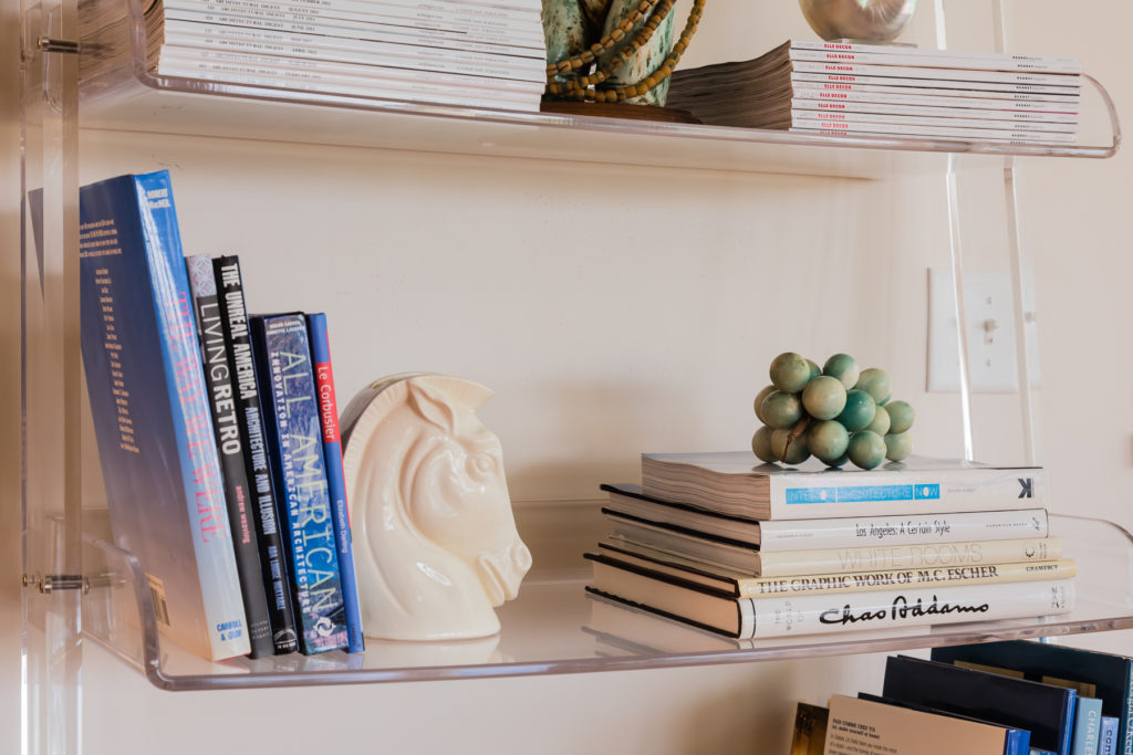 bookshelf styling tips lay books sideways
