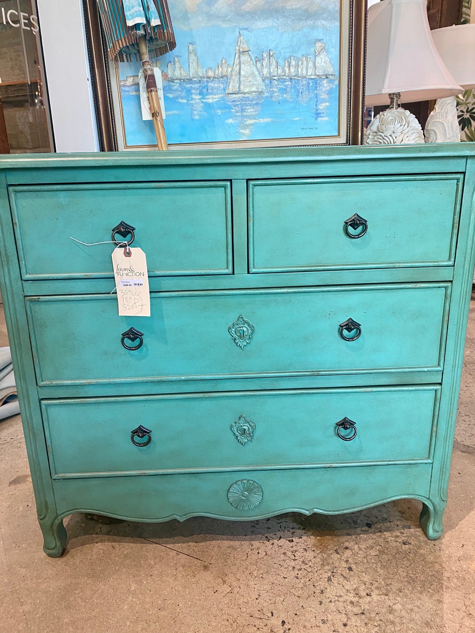 Teal Blue French Dresser - Form & Function