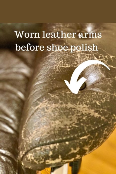 Worn Leather Arms Before Shoe Polish